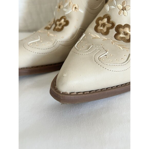 Crown Vintage Cream And Gold Cowgirl Boots Size 7 EUC - Picture 5 of 10